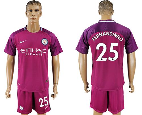 Manchester City #25 Fernandinho Away Soccer Club Jersey - Click Image to Close